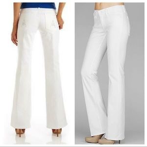 7 For All Mankind Crystal Pocket White Stretch Flare 29